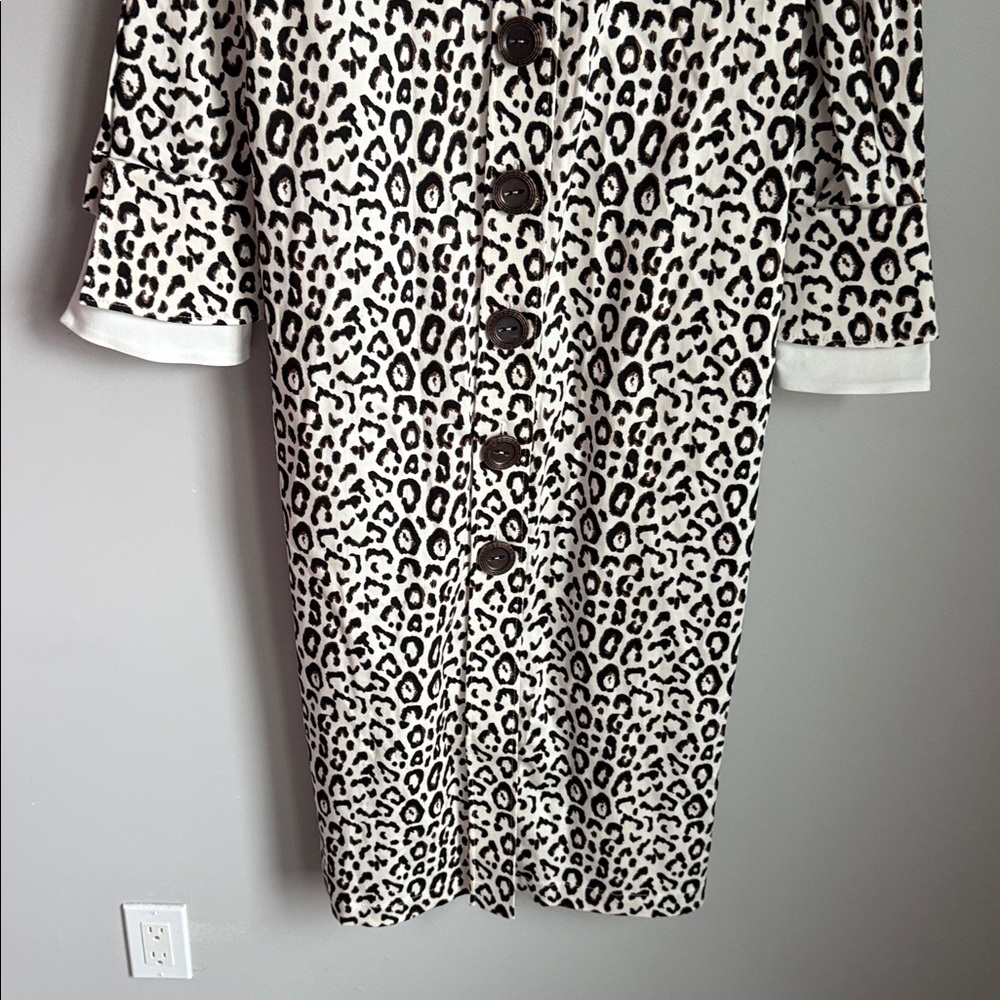 Julia Allert Leopard Print Long Button-Down Dress - image 4